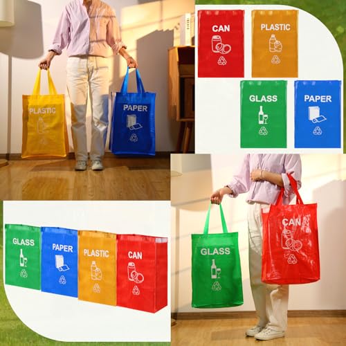 Recycling Waste Bin Bag 4 Pcs Large Separate Recycle Bin - Image 7