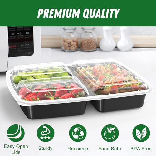 Dealusy 50 Pack 32 oz Meal Prep Containers with Lids - Image 4