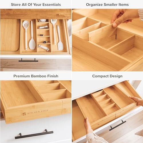 KitchenEdge Utensil & Junk Drawer Organizer, 19-33 in, Bamboo - Image 4