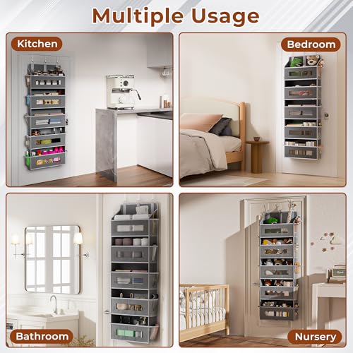 2 Pack 5 Tier Over the Door Organizer for Bathroom, Bedroom - Image 8
