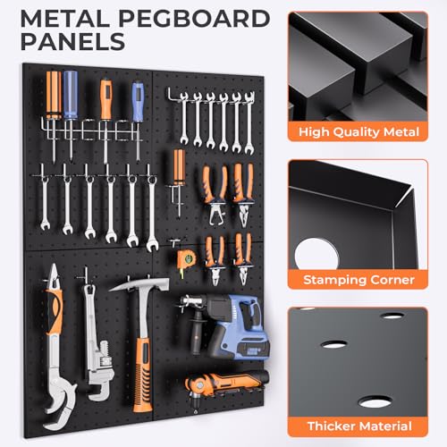 INCLY 70PCS Pegboard Wall Organizer Kit with Metal Panels - Image 6