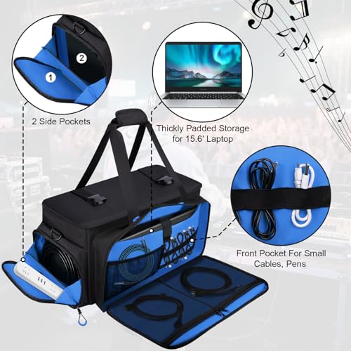 Large Dj Cable Bag with Detachable Dividers, Bottom Pad - Image 4