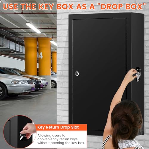 376 Keys Page Flip Key Lock Box Wall Mount with Numbered Hooks & - Image 5
