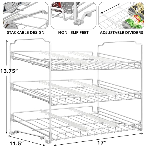 Simple Houseware 3-Tier Stackable Can Organizer Rack Hold 36 - Image 4