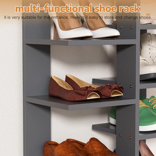 7 Tier Shoe Rack Tall Narrow, Space Saving Organizer with Closed - Image 7