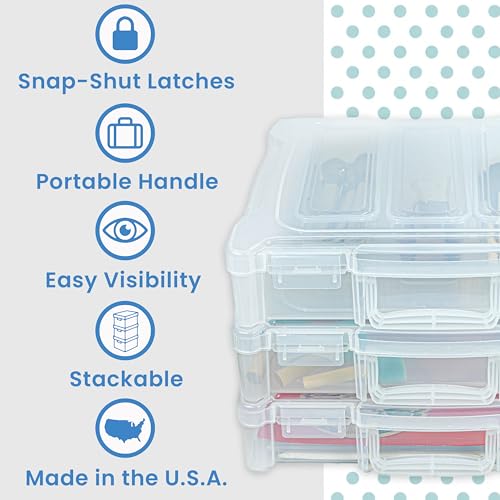 ArtBin 12 x 12 Craft Organizer with Handle, 3 Pack, Clear - Image 5