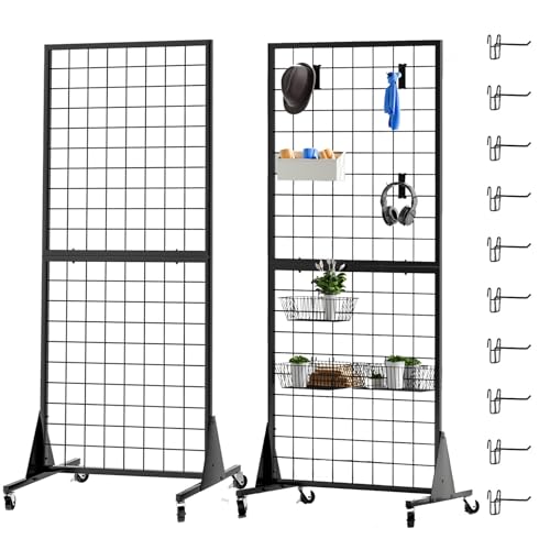 2- Packs 2' x 5.5' Grid Wall Panels Standing Wire Grid, Display - Image 2