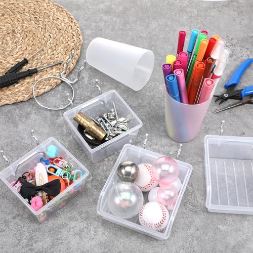 20 Pcs Pegboard Organizer Accessories Clear Peg Board Bins - Image 5