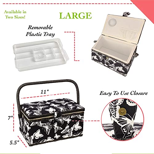 Sewing Basket with Floral Print Design - Sewing Kit - Image 3