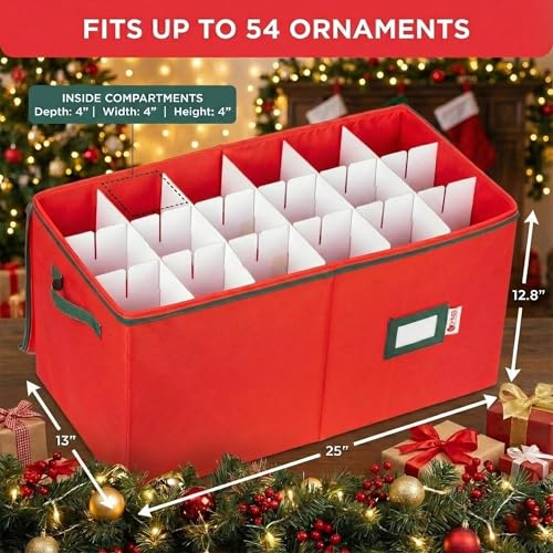 Christmas Ornament Storage Container with Dividers - Box Stores - Image 4