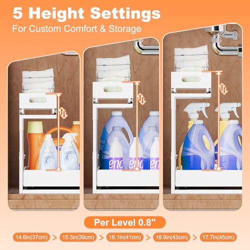 Upgrade 1 Pack Expandable Under Sink Organizer: 2-Tier - Image 6