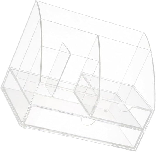 Zerodeko Compartment Storage Box Multi Acrylic Organizer for Cosmetics Stationery and Accessories Drawer Design for Office Vanity and Home Use