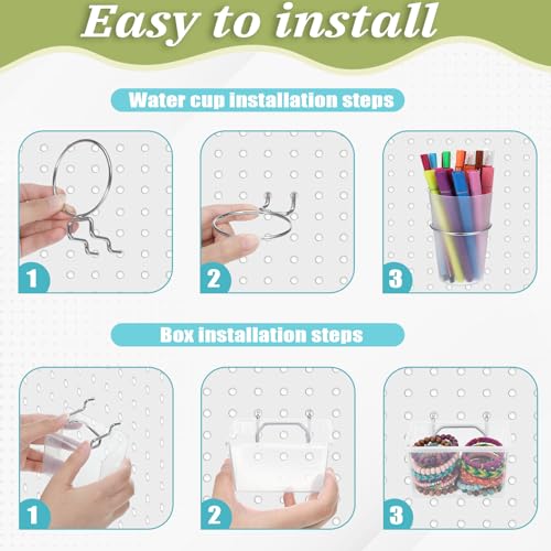 20 Pcs Pegboard Organizer Accessories Clear Peg Board Bins - Image 4