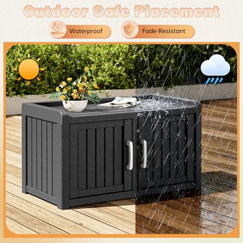 Bifanuo Shoe Storage Cabinet, 2-Door Outdoor Storage Bench - Image 4