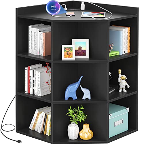 Aheaplus Corner Cabinet, Corner Storage with USB Ports - Image 2