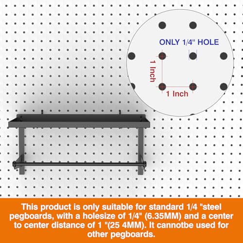 Pegboard Paper Towel Holder with Shelf, Heavy Duty Peg - Image 4