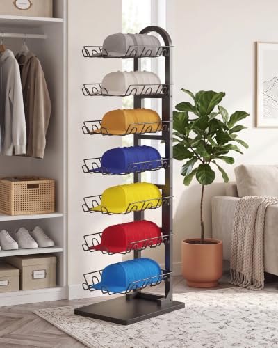 7-Tier Hat Display Rack, Metal Hat Stand Up to 56 Caps, Black - Image 3