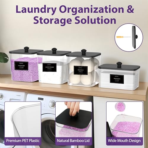 3+1 Pack Clear Laundry Pods Container & Dryer Sheet Holder - Image 6