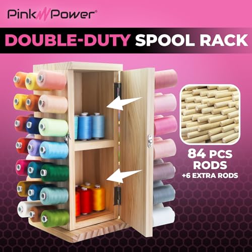 Pink Power 84 Spools Thread Holder Stand 360 Full Rotating - Image 4