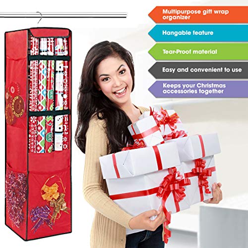 ProPik Hanging Gift Wrap Organizer, Wrapping Paper Storage Bag - Image 5