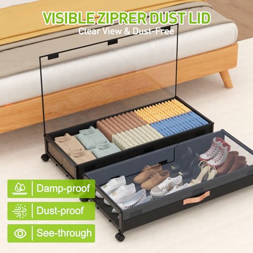 Under Bed Storage with Wheels,2-Pack Under Bed Storage - Image 8