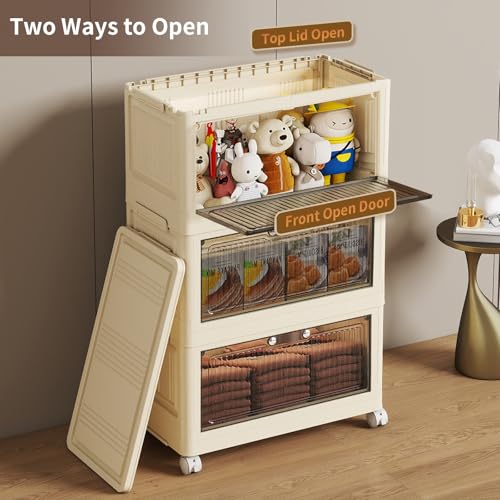 3 Tier Stackable Storage Bins with Lids, Storage Cabinet - Image 6