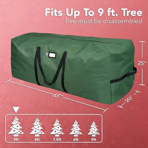 Christmas Tree Storage Bag Waterproof 9ft Green - Image 4