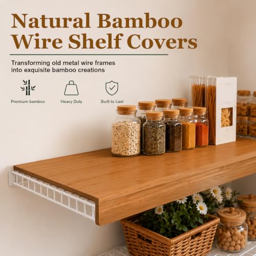 Wire Shelf Covers 16"W x 9"D Bamboo Rack Covers for Pantry - Image 7