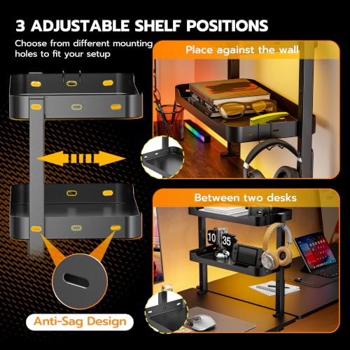 ARES WING 2-Tier 16 inch Clamp On Desk Shelf, Above - Image 7