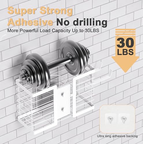FUNKYLEE 3-in-1 Universal Hair Tool Organizer Wall Mount, White - Image 6
