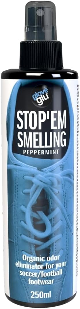 Clean Kick Stop'em Smelling Organic Odour Eliminator for Soccer Boots, 250ml, Athletic Footwear Deodouriser with Peppermint Scent