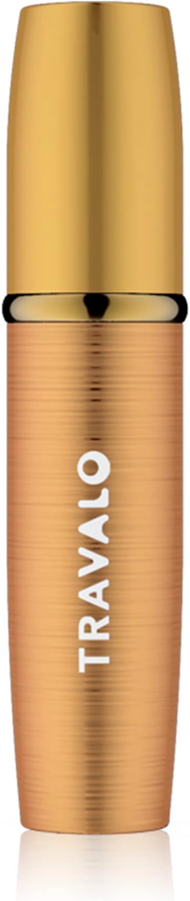 Travalo LUX Perfume Atomizer - Leak-Proof and TSA Approved for Air Travel - Reusable Airtight Easy Fill Mini Pump Sprayer - Lightweight Portable - Brushed Polished Metal Alloy Outer Shell - Gold