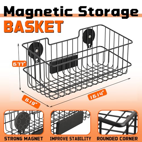 Magnetic Baskets, Large Capacity Metal Wire Mesh Basket - Image 3