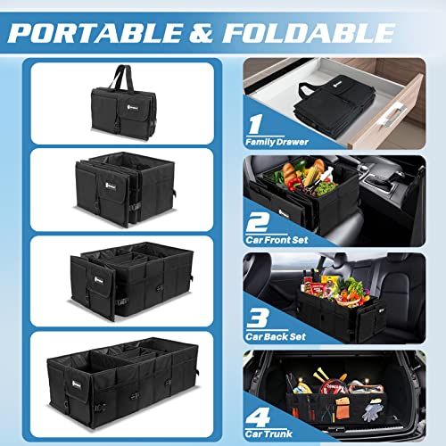 Large Trunk Organizer with Cooler - 98L Collapsible Car Storage - Image 5