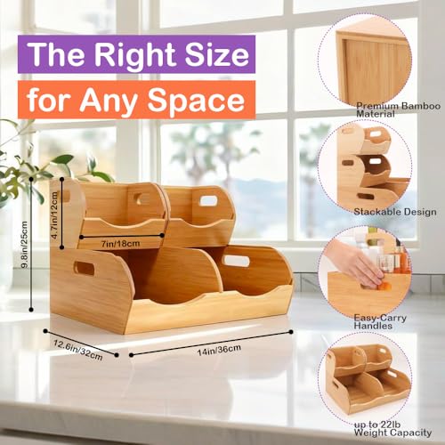 Stackable Bamboo Pantry Organizer - Image 4