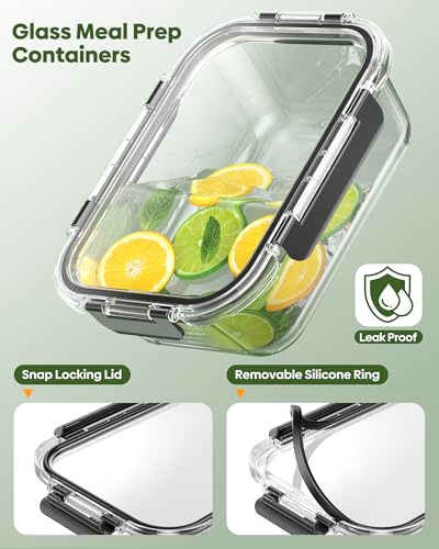 KEMETHY 40 PCS Glass Food Storage Containers with Lids - Image 6