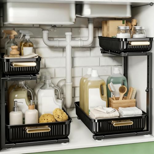 ARSTPEOE Under Sink Organizer - 2 Packs Multi-Purpose Pull-Out - Image 2