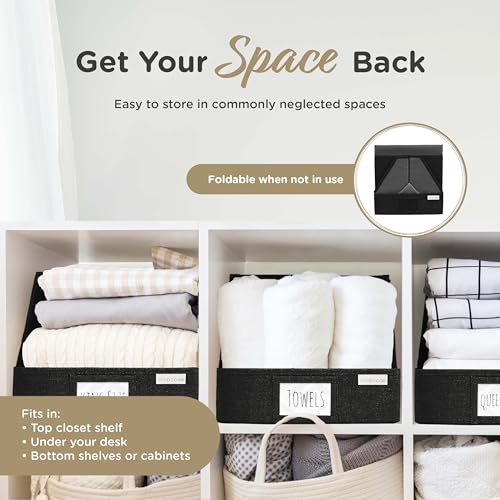 Open Front Trapezoid Closet Bins, Closet Shelf Organizer, Black - Image 6