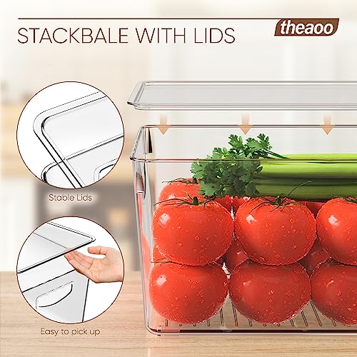 theaoo Large Clear Storage Bins with Lids, Stackable Containers - Image 3