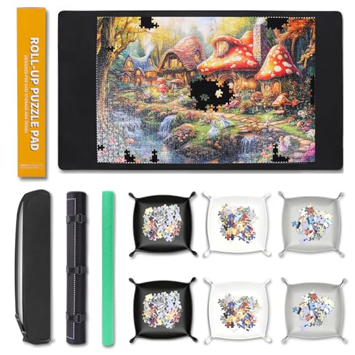 Lwoeo 1000 Pieces Puzzle Mat Roll Up, Smooth Top Pad - Image 2