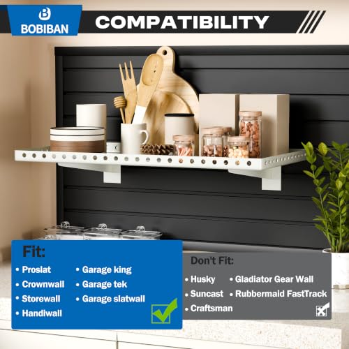 2 Pack Heavy Duty Slatwall Shelves 14 X 24 Inch, White - Image 6