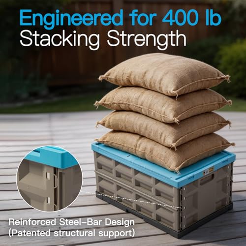 Heavy Duty Collapsible Storage Bins with Attached Lids - Image 4