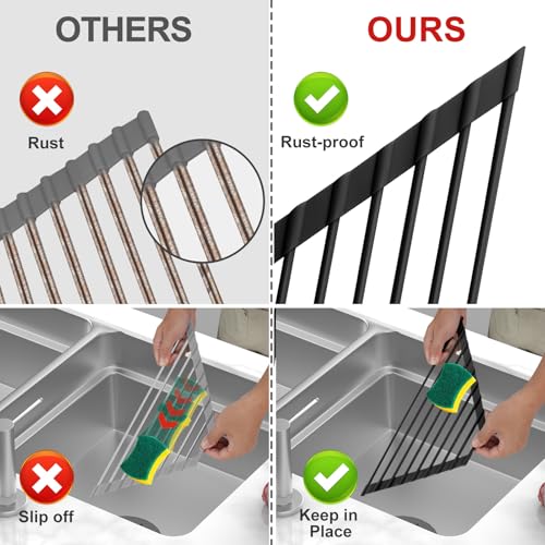 MERRYBOX Triangle Roll Up Dish Drying Rack Over The Sink, 2025 - Image 3