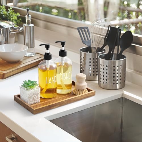 ALELION 11.7" Bathroom Vanity Tray for Counter - Acacia Wood - Image 7