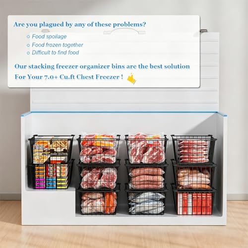 Stacking Freezer Organizer Bin Large Capacity Chest - Image 5
