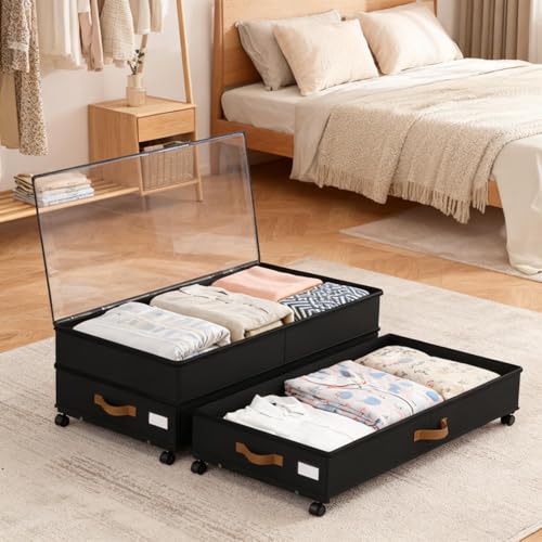 Under Bed Storage with Wheels 2-Pack, 75L XXL Under - Image 3