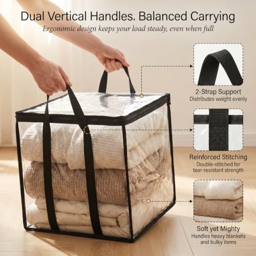 Clear Storage Bag 37"L x 18"W x 25"H, Long Soft PVC Organizer - Image 5