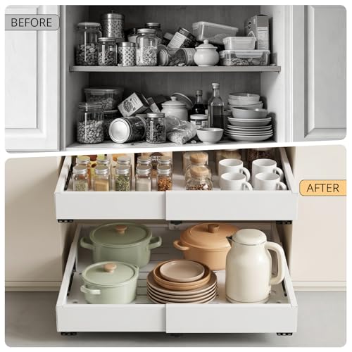 DOMNIU 2 Pack Pull Out Cabinet Organizers Width(12"-19") - Image 5