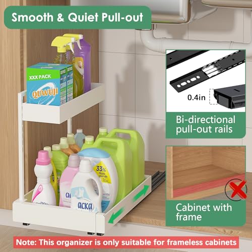 REALINN L-Shaped Under Sink Organizer with 6-Level Height - Image 4