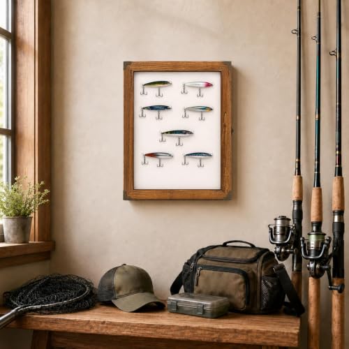 Wall Mount Fishing Lure Display Case, Wooden Shadow Box - Image 3